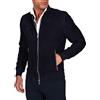 D'Arienzo Giacca Camoscio Renna Blu Uomo Bomber in Pelle Scamosciata Vera Pelle Giacca Primavera Giubbotto Giubbino Gaudil