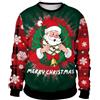 Generisch Felpa natalizia unisex 3D con motivo Babbo Natale - Divertente maglione in stile Ugly Christmas Sweater | Top festivo con motivo a quadri e fiocchi di neve, Stil_i01 rosso, L