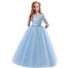 NaLatia Vestito Elegante da Ragazza Festa Cerimonia Matrimonio Damigella Donna Sposa Prima Comunione Battesimo Carnevale Cocktail Ballerina Prom Abiti Lunghi per Bambini Bambina Fiore Ragazze Vestito