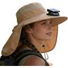 Generico Cappello con Ventilatore | Copricapo Raffrescante a Energia Solare con Ricarica USB,Cappello da Spiaggia con Ventola - per Escursioni, Campeggio, Spiaggia, Vacanze Estive,