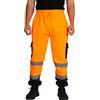 LABEL APPAREL Pantaloni da jogging da uomo, ad alta visibilità, da lavoro, Arancione/blu navy., L