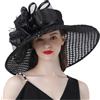 BIKETAFUWY - Cappello da donna per matrimonio e cerimonia, anti UV, in organza, elegante e chic, a tesa larga, cappello da sole estivo, ideale per cocktail, tea party, cappellini da cerimonia