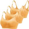ZESLIV Reggiseno da Donna Senza Cuciture per Allattamento in Cotone, Confezione da 3, Reggiseno per Gravidanza Senza Ferretti, Reggiseno per Maternità, giallo., L