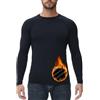 HUGE SPORTS Intimo termico da uomo a maniche lunghe con collo alto in pile, intimo termico a base termica, top in intimo termico, Nero , XL