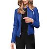 HAOLEI Giubbino Impermeabile Ecopelle Donna Giacca in Pelle Donna in Similpelle Trapuntata Giubbino Biker Giubbotto Moto Vera Pelle Leggera Bomber Giacca Causal 2024 Offerte del Giorno A8 Blu