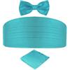 DonDon set di 3 pezzi da uomo, contenente fascia da smoking, papillon e fazzoletto da taschino, tutti dello stesso colore per occasioni festive