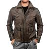 MAXDUD Harrison Bomber - Giacca da uomo in vera pelle bovina invecchiata, stile vintage, colore: marrone, Marrone invecchiato - Vera pelle bovina, XXS