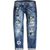 NOAGENJT Vestito Jeans Donna Lungo Jeans Donna Larghi in Fondo Pantaloni Donna Comodi Pantaloni Donna Eleganti Vita Alta Gamba Larga Pantaloni Donna Pantaloni del Pigiama 23.99