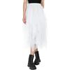Monbessi Gonna in Tulle Donna Gonna Lunga in Tulle Elastica 80cm Gonna Irregolare in Maglia Quotidiana, Prom, Party(Vita: 60-78cm, Bianco)
