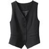 LSFYYDS Gilet donna, Slim Fit, collo a V, gilet smoking, gilet abito, elegante gilet vintage, gilet abito formale casual, copertura estiva, Nero,S