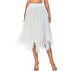 Tanzdunsje Gonna Tulle da Donna e Bambina Lunga Elastica - Bianco, Nero, Rosa Irregolare per Costumi di Carnevale e Halloween