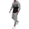 HEONSATI Tute Due Pezzi da Uomo Completi Sportiva da Ginnastica Felpa con Cappuccio e Pantaloni Tuta Cotone Fitness Elastico Completo Uomo Elegante Palestra Invernale Completo per Jogging Training Casual