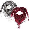 LOVARZI Set 2 Sciarpe Arabe Uomo, Kefiah Rossa e Bianco Nera Cotone