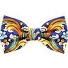 SCOCCA PAPILLON Papillon maiolica blu per uomo, tessuto a fiori stile siciliano, stampa floreale elegante, matrimonio, cerimonia