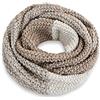 Neverless® Sciarpa ad anello da donna, scialle invernale, sciarpa a tubolare, a due colori, in lana grossa, Taglia unica