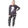 Vanilla Underground Set Pigiama da Donna Casper The Friendly Ghost | Top a Maniche Lunghe con Grafica del Personaggio Casper per Adulti e Pantaloni Pigiama a Gamba Lunga in Grigio e Nero