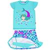 weVSwe Girls Rash Guard Swimsuit Rare Hem Cuffs Bathing Suit UPF 50+ Protection