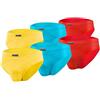 sesto senso Slip Uomo Microfibra Pacco da 6 Intimo Mutande Sportivo 2X Giallo 2X Turchese 2X Rosso L