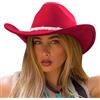 DRESHOW Cappello da Cowgirl Donna Classico con Scintillante Cintura di Strass Cappelli da Cowboy Occidentale