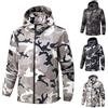 Generic Giacche in pile da uomo con cappuccio mimetico con zip intera per uomo giacche da esterno con cappuccio mimetiche felpa a maniche lunghe giacca sportiva casual con coulisse abbigliamento sportivo