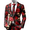 Generisch - Giacca da uomo per Halloween, cosplay, costume con stampa teschio, giacca casual, sakko vintage, vestibilità regolare, giacca per esterni, blazer da festival, mantello, felpa con cappuccio