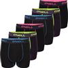 O'Neill Boxer da uomo in tinta unita Sport Boxer M L XL XXL 95% cotone uomo trunk mutandine senza intervento confezione da 6 pezzi nero rosso blu