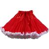 Homipooty Sottogonna elastica da donna in tulle, tutù per feste, multistrato, per cosplay, gonna, lunghezza 40 cm, vita 56-95 cm, Rosso/Bianco, 56-100cm