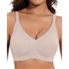 HORISUN Reggiseno da donna senza ferretto, comodo, senza cuciture, senza ferretto, reggiseno completamente coperto, scollo a V, bralette push-up (jacquard latte XXL)