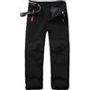 Generisch Pantaloni da sci softshell, imbottiti, per bambini, per bambini, per la neve, per l'inverno, per le attività all'aria aperta, Nero , 12- 13 Anni