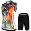 Mydawan Completo Ciclismo Donna Estivo Abbigliamento Bici MTB,Tuta Ciclista Maglietta da Ciclo Senza Maniche Gilet e Pantaloncini Short Bike con 19D Gel Imbottiti,Maglia Bicicletta Asciugatura Rapida|6,3XL