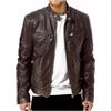 Udbeksid Giacca Pelle Uomo Vintage Moto, Uomo Giubbotto Manica Lunga Finta Pelle Biker Casuale Giacca da Casual Slim Colletto Alla Coreana Giacca Invernale Uomo Motociclista Leather Jacket Men (A,XL)