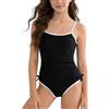 SEAUR Costume da Bagno per Bambine, Monopezzo, Abbigliamento Sportivo per Bambini, Ad Asciugatura Rapida, Costume da Bagno da Spiaggia, Estate, per 7-16 Anni, Nero, 15-16 jaar