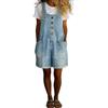 Generico Salopette Corta Donna Vintage - Tuta Jumpsuit Denim Elegante Larghi Leggeri Casual Curvy per Sera Lavoro Mare Ciclismo