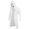 Cexiakong Uomo Retro Mantello Cardigan Tinta Unita Orlo Asimmetrico Cappotto Cotone Cappotto Halloween Top Assassin's Creed Renaissance Medio Antico Carnevale Abbigliamento Festa, bianco, XL
