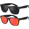La Optica B.L.M. Occhiali da sole UV400 CAT 3 CE, unisex, con custodia per occhiali, panno per la pulizia, a specchio, polarizzati, varianti sfumate, 53