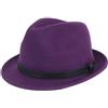 HEYANN Cappello in Fedora - Cappello alla Moda in Feltro per Uomo e Donna in Feltro di Lana da Uomo a Tesa Corta con Elegante Cappello Panama (Viola-a, L)