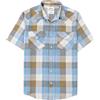 Dubinik®Camicia Uomo Manica Corta Fibra di bambù Casual Quadretti Comoda Bottoni Automatici Cowboy Western Vintage Camicia Bianche Kaki Azzurra 3XL