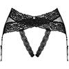 Selente Love & Fun, Delicato Reggicalze da Donna in Una Splendida Scatola Regalo (XXL, Nero-con Ampio Pizzo)
