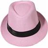 Miobo Cappello di Paglia, Cappello Panama, Cappello Fedora, Design Trilby, Protezione Solare 54-Cappello di Paglia-Rosa