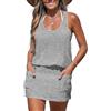 CUPSHE Copricostume da bagno da donna, senza maniche, con tasche laterali, A righe nere., L