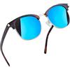 Joopin Occhiali da Sole Mezza Montatura Polarizzati Vintage Uomo Donna | Classici Retrò Quadrati Rettangolari Occhiali da Guida UV400 Protezione