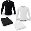 RODOPI Maglia a maniche lunghe da uomo e da donna, taglie XS-3XL, colore nero e bianco, con scollo rotondo, 100% cotone, bianco, 5 pezzi, XS