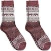 Wonky Line Calzini Lana Merino Alpaca Invernali 2 Paia Donna Uomo Termici Lavori Maglia Stile Nordico Caldi Morbidi Accoglienti Colorati Calze Casa Montagna Trekking - Borgogna - 39-42