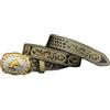 Surrycee Cinture Western per Uomo Donna Cowboy Cowgirl Country Vintage Stampa a Caldo Goffratura Cinture in PU con Fibbie per Cavallo per Jeans Rodeo, 3,5 cm di Larghezza,D'oro,120cm/waist:40~42