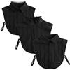 LoudSung Finto collare staccabile mezza camicia camicetta colletto falso cotone design elegante per donne ragazze set 3 pezzi, Set nero, 52