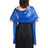 LIAOPUFUS Elegante Stola In Satin Scialle per Donna Cerimonia Stola Coprispalle Mantello Molle per Nozze Estivo Vestito da Sposa Festa(Blu)
