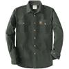 Dubinik® 8.3 oz Pesante Camicia da Uomo in Velluto A Coste Bottoni Automatici Manica Lunga Vintage Casual Due Tasche Verde 2XL