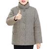 LCDIUDIU Capotto Di Donna Invernale,Giacche Invernali Trapuntate A Quadri A Righe Per Mezza Età E Anziani, Cappotto Imbottito Con Bottoni Retrò Rosso Con Collo Alto, Con Tasca, Da Vecchia Signora,