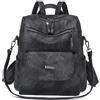 KYSUN Zaino Donna in Pelle PU, Borsa Zaino Donna Impermeabile Zaini Casual Daypack Scuola Antifurto Borse a Zainetto, Zaino Scuola Zaino da Viaggio Donna Moda, Zainetto Donna Elegante per Lavoro (Nero)