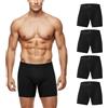 ZAKASA Boxer Uomo Lunghi Cotone: Mutande Lunghe Boxer Aderenti Maschile con Mosca Aperta Senza Etichette Traspiranti Taglie 4XL Nero Pacco da 4
